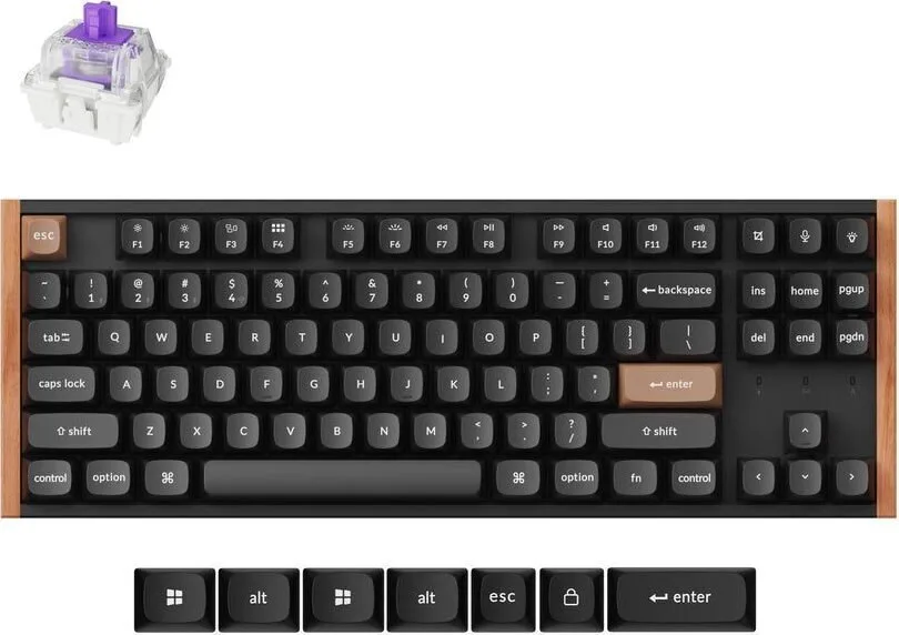 Keychron K8 HE K8H-F1 Ασύρματο Ηall Effect Gaming Πληκτρολόγιο Tenkeyless με Magnetic διακόπτες και RGB φωτισμό (Αγγλικό US) Special Wood Edition Keychron K8 HE K8H-F1 Ασύρματο Ηall Effect Gaming Πληκτρολόγιο Tenkeyless με Magnetic διακόπτες και RGB φωτισμό (Αγγλικό US) Special Wood Edition - Image 1