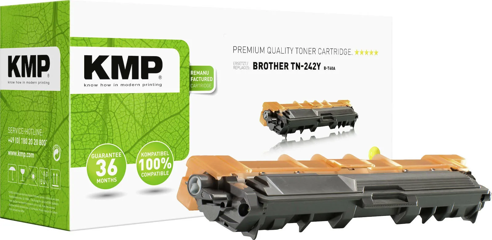 KMP B-T60A Συμβατό Toner για Laser Εκτυπωτή Brother TN-242Y/TN242Y 1400 Σελίδων Κίτρινο KMP B-T60A Συμβατό Toner για Laser Εκτυπωτή Brother TN-242Y/TN242Y 1400 Σελίδων Κίτρινο - Image 1