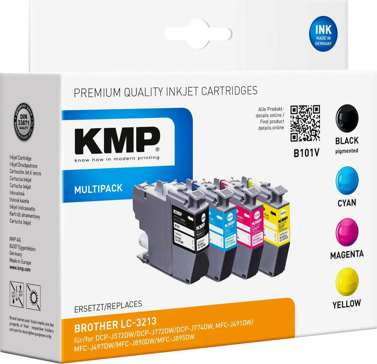 KMP B101V Πακέτο Συμβατών Μελανιών Εκτυπωτή InkJet Brother Πολλαπλό (Color) 4τμχ 1539,4005 KMP B101V Πακέτο Συμβατών Μελανιών Εκτυπωτή InkJet Brother Πολλαπλό (Color) 4τμχ 1539,4005 - Image 1