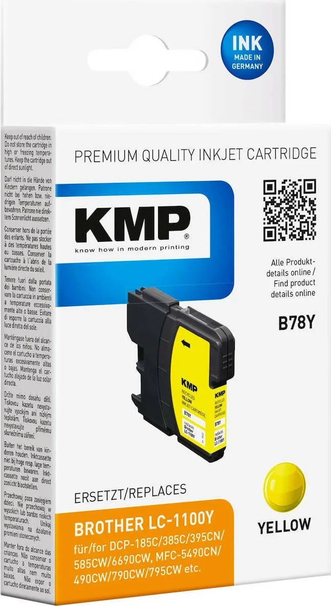 KMP B78Y Συμβατό Μελάνι Εκτυπωτή InkJet Brother Κίτρινο 1τμχ 1522,4809 KMP B78Y Συμβατό Μελάνι Εκτυπωτή InkJet Brother Κίτρινο 1τμχ 1522,4809 - Image 1