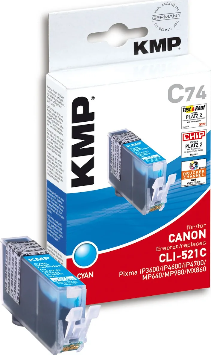 KMP C74 Συμβατό Μελάνι Εκτυπωτή InkJet Canon 9ml Κυανό 1τμχ 15100003 KMP C74 Συμβατό Μελάνι Εκτυπωτή InkJet Canon 9ml Κυανό 1τμχ 15100003 - Image 1