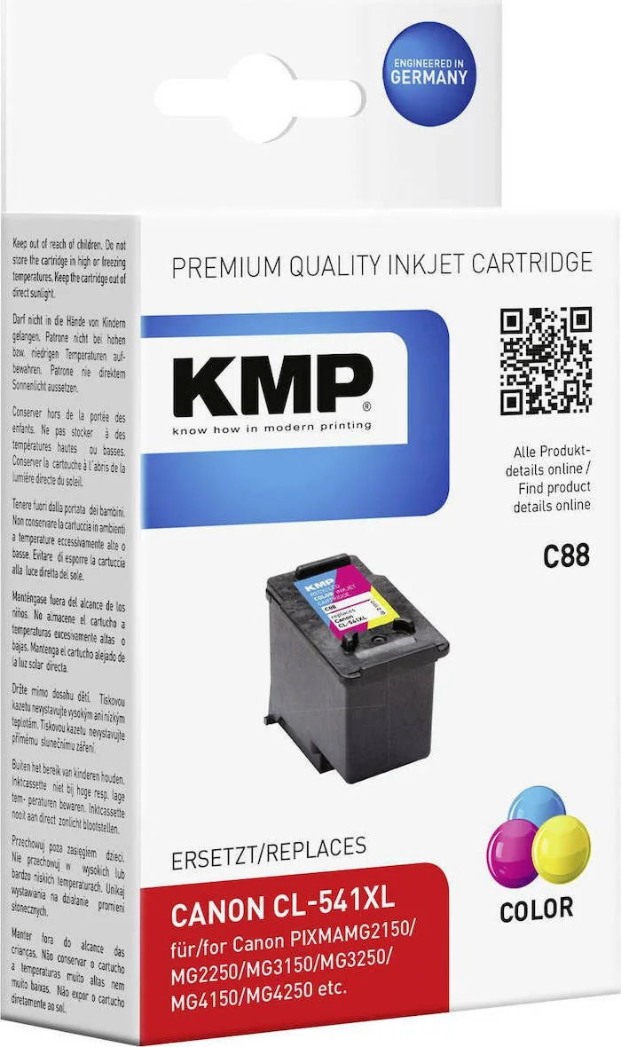 KMP C88 Συμβατό Μελάνι Εκτυπωτή InkJet Canon CL-541XL Πολλαπλό (Color) 1τμχ 1517,4030 KMP C88 Συμβατό Μελάνι Εκτυπωτή InkJet Canon CL-541XL Πολλαπλό (Color) 1τμχ 1517,4030 - Image 1