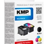 KMP C97V Πακέτο Συμβατών Μελανιών Εκτυπωτή InkJet Canon PG-545/CL-546 XL Πολλαπλό (Color) / Μαύρο 2τμχ 1562,4005