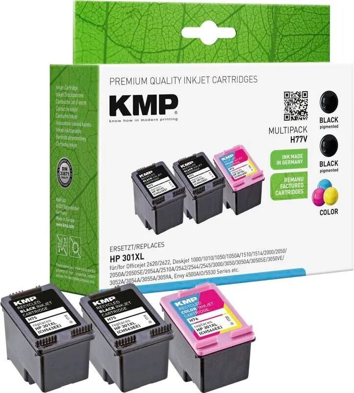 KMP Πακέτο Συμβατών Μελανιών Εκτυπωτή InkJet HP HP 301XL CH563EE 550 Σελίδων 13ml Πολλαπλό (Color) 1τμχ 1719,4055 KMP Πακέτο Συμβατών Μελανιών Εκτυπωτή InkJet HP HP 301XL CH563EE 550 Σελίδων 13ml Πολλαπλό (Color) 1τμχ 1719,4055 - Image 1