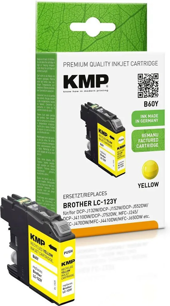 KMP Συμβατό Μελάνι Εκτυπωτή InkJet Brother LC-123Y 825 Σελίδων Κίτρινο 1τμχ 1525,4009 KMP Συμβατό Μελάνι Εκτυπωτή InkJet Brother LC-123Y 825 Σελίδων Κίτρινο 1τμχ 1525,4009 - Image 1