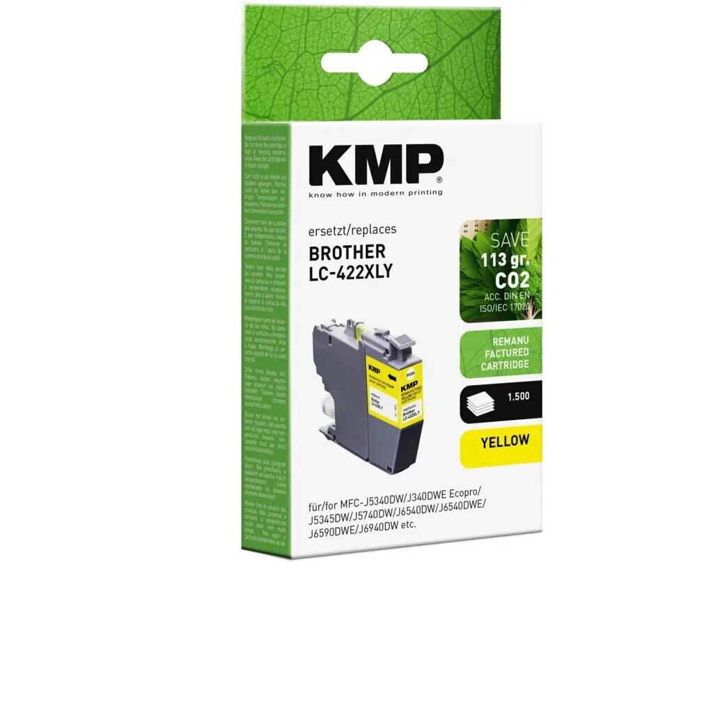 KMP Συμβατό Μελάνι Εκτυπωτή InkJet Brother LC422XLY 20ml Κίτρινο 1τμχ 1552,4009 KMP Συμβατό Μελάνι Εκτυπωτή InkJet Brother LC422XLY 20ml Κίτρινο 1τμχ 1552,4009 - Image 1