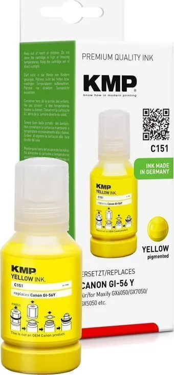 KMP Συμβατό Μελάνι Εκτυπωτή InkJet Canon 13435212 14000 Σελίδων Κίτρινο 1τμχ 1584,0009 KMP Συμβατό Μελάνι Εκτυπωτή InkJet Canon 13435212 14000 Σελίδων Κίτρινο 1τμχ 1584,0009 - Image 1