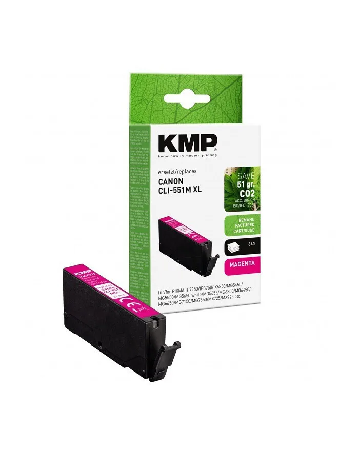 KMP Συμβατό Μελάνι Εκτυπωτή InkJet Canon CLI-551M XL (6445B001) 500 Σελίδων 10ml Ματζέντα 1τμχ 1518,4006 KMP Συμβατό Μελάνι Εκτυπωτή InkJet Canon CLI-551M XL (6445B001) 500 Σελίδων 10ml Ματζέντα 1τμχ 1518,4006 - Image 1