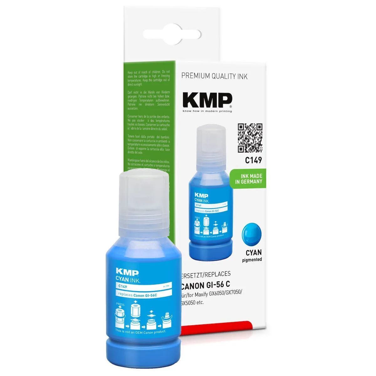KMP Συμβατό Μελάνι Εκτυπωτή InkJet Canon GI-56 C 135ml Κυανό 1τμχ KMP Συμβατό Μελάνι Εκτυπωτή InkJet Canon GI-56 C 135ml Κυανό 1τμχ - Image 1