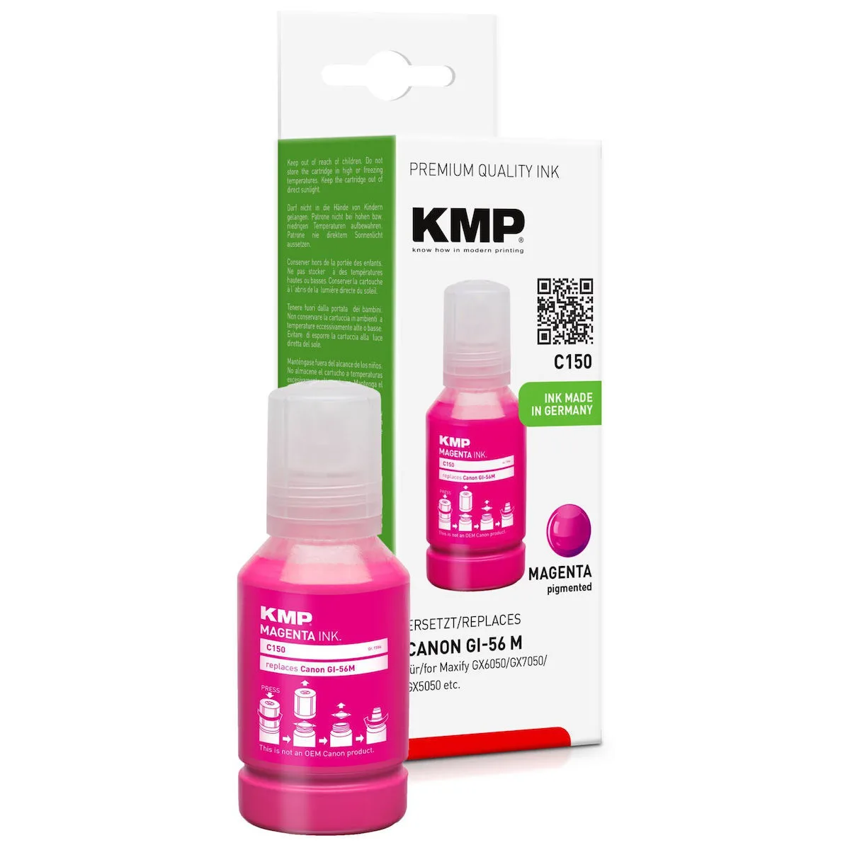 KMP Συμβατό Μελάνι Εκτυπωτή InkJet Canon GI-56 M 14000 Σελίδων 135ml Ματζέντα 1τμχ 1584,0006 KMP Συμβατό Μελάνι Εκτυπωτή InkJet Canon GI-56 M 14000 Σελίδων 135ml Ματζέντα 1τμχ 1584,0006 - Image 1