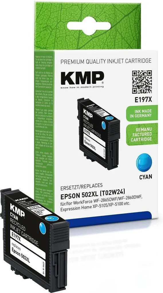 KMP Συμβατό Μελάνι Εκτυπωτή InkJet Epson 502XL 9.5ml Κυανό 1τμχ 1647,4003 KMP Συμβατό Μελάνι Εκτυπωτή InkJet Epson 502XL 9.5ml Κυανό 1τμχ 1647,4003 - Image 1