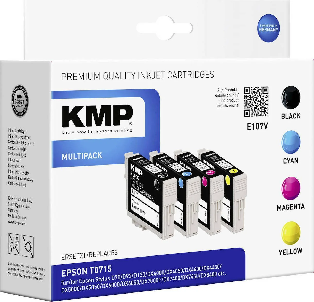 KMP E107V Πακέτο Συμβατών Μελανιών Εκτυπωτή InkJet Epson Πολλαπλό (Color) 1τμχ 1607,4005 KMP E107V Πακέτο Συμβατών Μελανιών Εκτυπωτή InkJet Epson Πολλαπλό (Color) 1τμχ 1607,4005 - Image 1