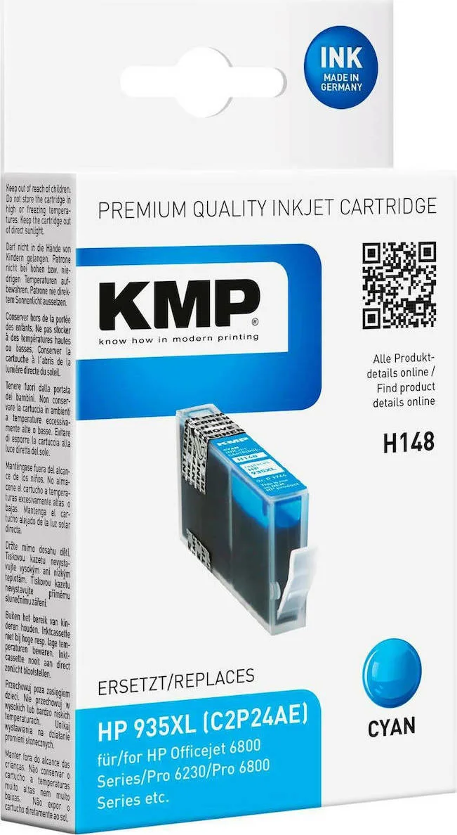 KMP H148 Συμβατό Μελάνι Εκτυπωτή InkJet HP Κυανό 1τμχ 1744,0003 KMP H148 Συμβατό Μελάνι Εκτυπωτή InkJet HP Κυανό 1τμχ 1744,0003 - Image 1