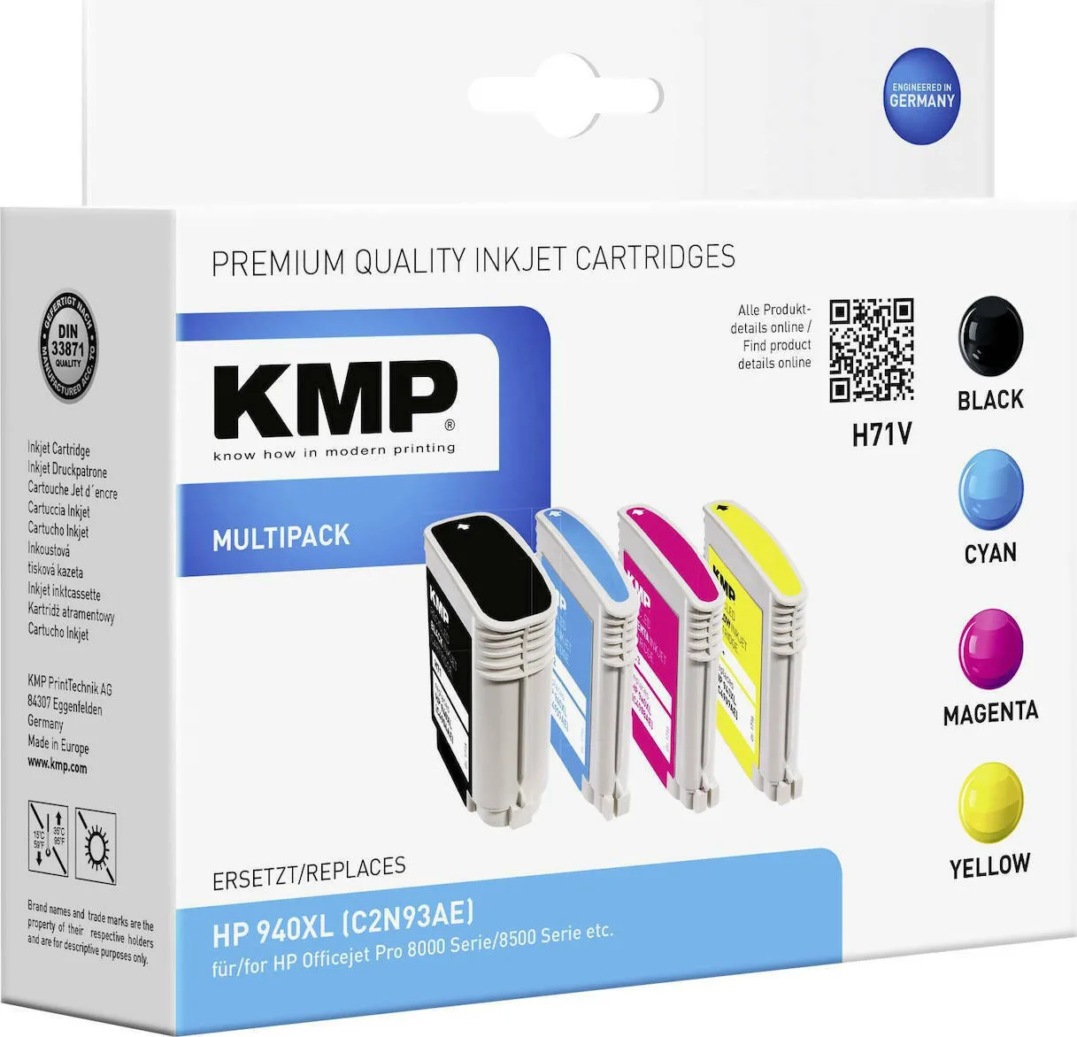 KMP H71V Πακέτο Συμβατών Μελανιών Εκτυπωτή InkJet HP 8ml Πολλαπλό (Color) 4τμχ 1715,4005 KMP H71V Πακέτο Συμβατών Μελανιών Εκτυπωτή InkJet HP 8ml Πολλαπλό (Color) 4τμχ 1715,4005 - Image 1