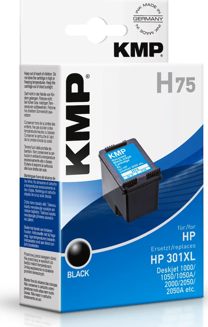 KMP H75 HP 301XL CH563EE Μαύρο 1τμχ 17194001 KMP H75 HP 301XL CH563EE Μαύρο 1τμχ 17194001 - Image 1