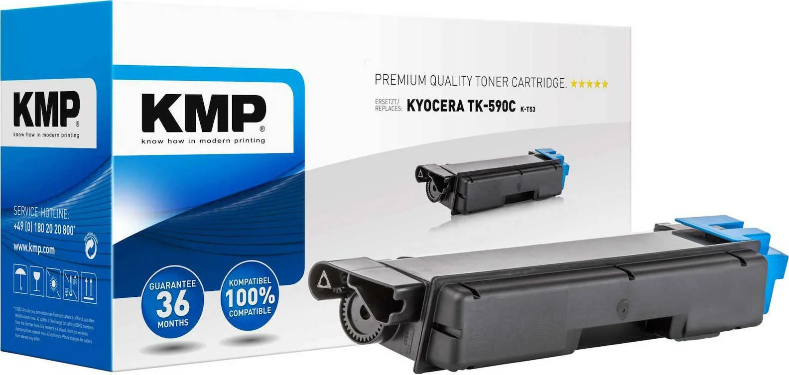 KMP K-T53 Συμβατό Toner για Laser Εκτυπωτή Kyocera TK-590C 5000 Σελίδων Κυανό KMP K-T53 Συμβατό Toner για Laser Εκτυπωτή Kyocera TK-590C 5000 Σελίδων Κυανό - Image 1