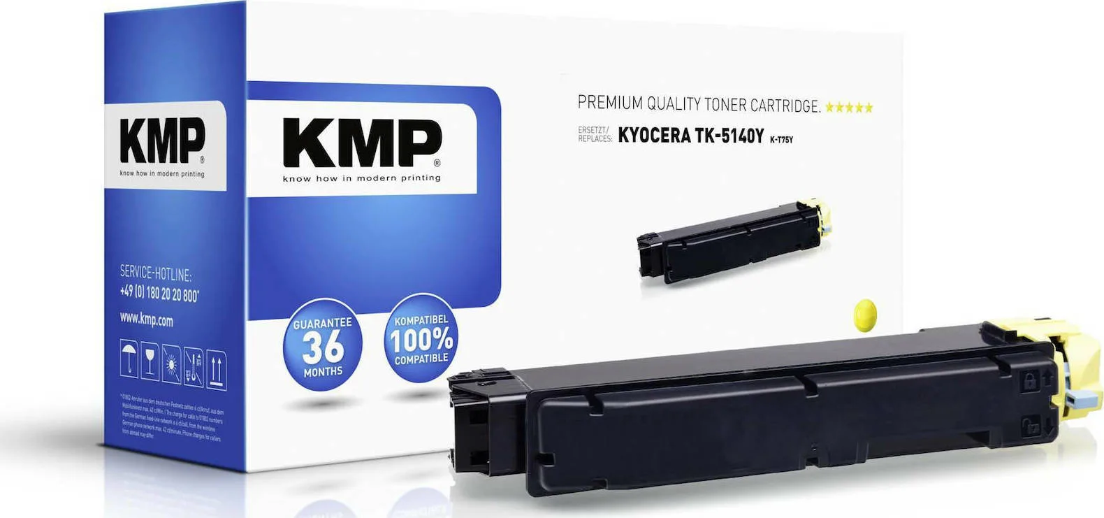 KMP K-T75Y Συμβατό Toner για Laser Εκτυπωτή Kyocera TK-5140Y 5000 Σελίδων Κίτρινο KMP K-T75Y Συμβατό Toner για Laser Εκτυπωτή Kyocera TK-5140Y 5000 Σελίδων Κίτρινο - Image 1