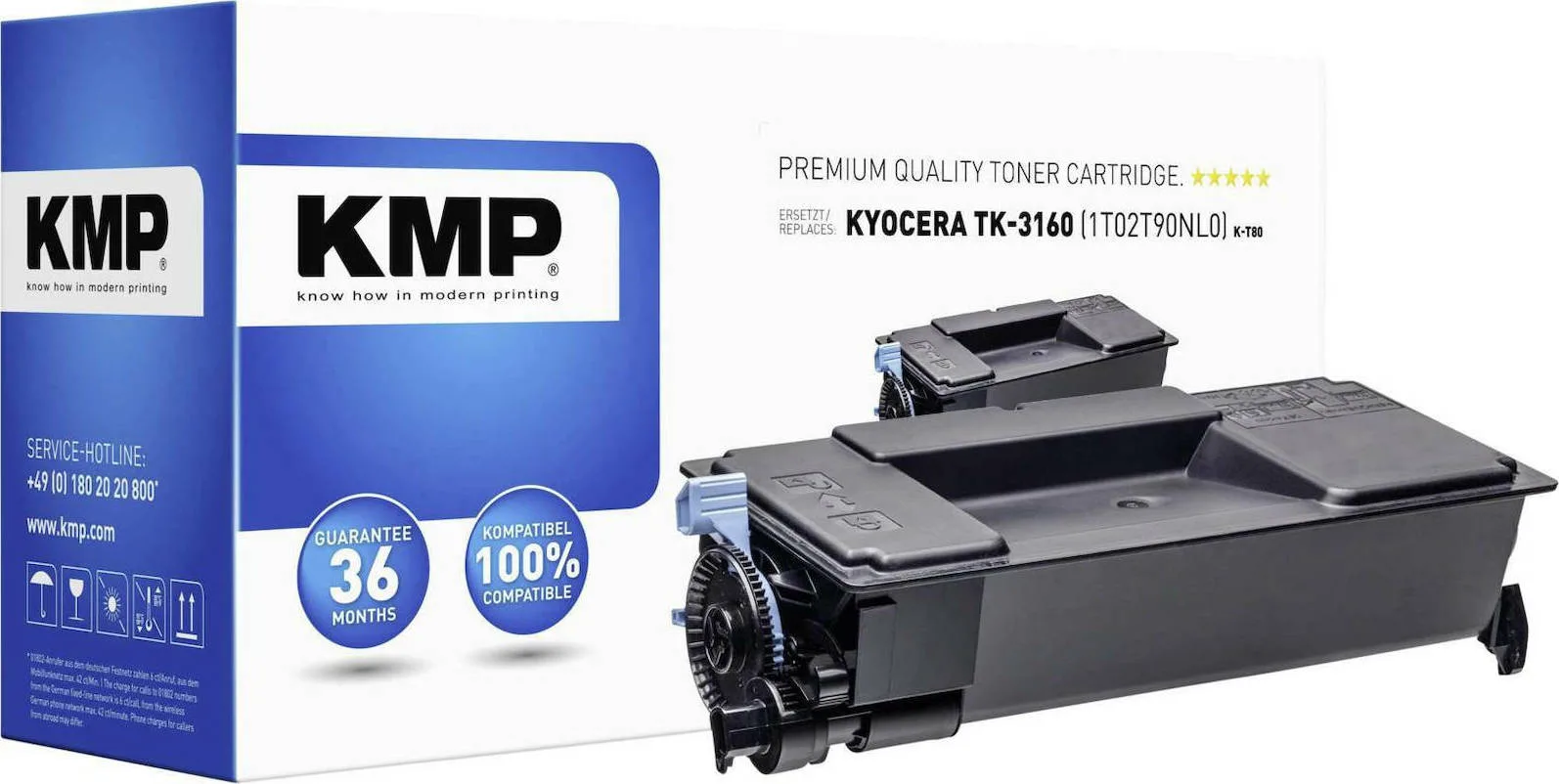KMP K-T80 Συμβατό Toner για Laser Εκτυπωτή Kyocera TK-3160K 14000 Σελίδων Μαύρο KMP K-T80 Συμβατό Toner για Laser Εκτυπωτή Kyocera TK-3160K 14000 Σελίδων Μαύρο - Image 1