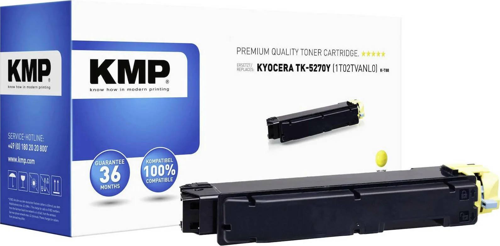 KMP K-T88 Συμβατό Toner για Laser Εκτυπωτή Kyocera TK-5270Y 6000 Σελίδων Κίτρινο KMP K-T88 Συμβατό Toner για Laser Εκτυπωτή Kyocera TK-5270Y 6000 Σελίδων Κίτρινο - Image 1