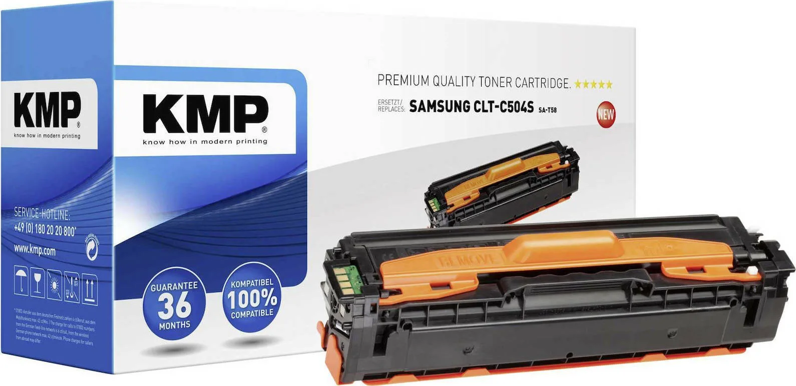 KMP SA-T58 Συμβατό Toner για Laser Εκτυπωτή Samsung CLT-C504S 1800 Σελίδων Κυανό KMP SA-T58 Συμβατό Toner για Laser Εκτυπωτή Samsung CLT-C504S 1800 Σελίδων Κυανό - Image 1