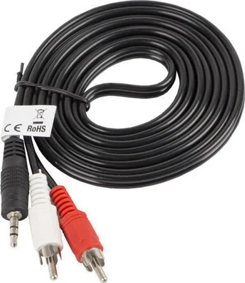 Lanberg Καλώδιο Ήχου 3.5mm male - RCA male Μαύρο 2m CA-MJRC-10CC-0025-BK Lanberg Καλώδιο Ήχου 3.5mm male - RCA male Μαύρο 2m CA-MJRC-10CC-0025-BK - Image 1