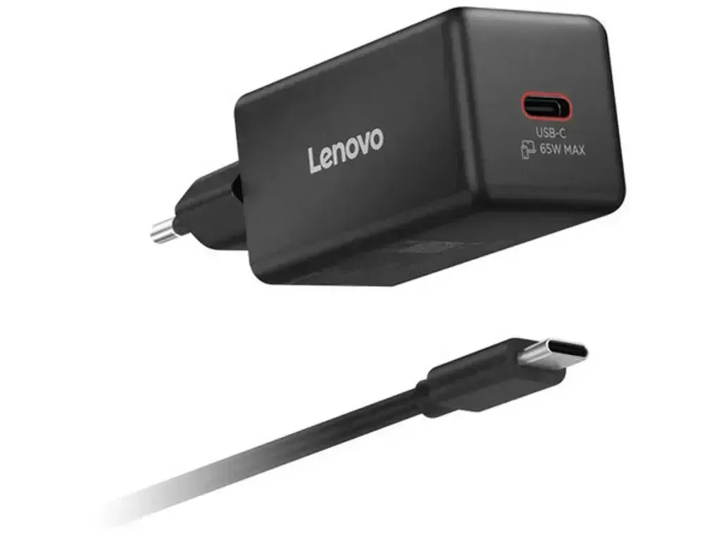Lenovo Φορτιστής GaN με Θύρα USB-C και Καλώδιο USB-C - USB-C 65W (40AW65WBEU) Lenovo Φορτιστής GaN με Θύρα USB-C και Καλώδιο USB-C - USB-C 65W (40AW65WBEU) - Image 1