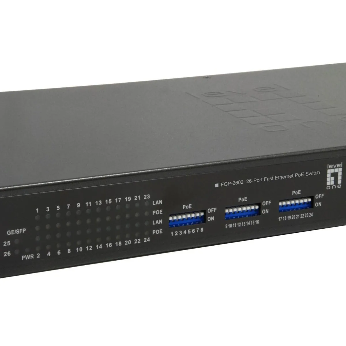 Level One FGP-2602 (380W) Unmanaged L2 PoE+ Switch με 26 Θύρες Ethernet και 2 SFP Θύρες Level One FGP-2602 (380W) Unmanaged L2 PoE+ Switch με 26 Θύρες Ethernet και 2 SFP Θύρες - Image 1