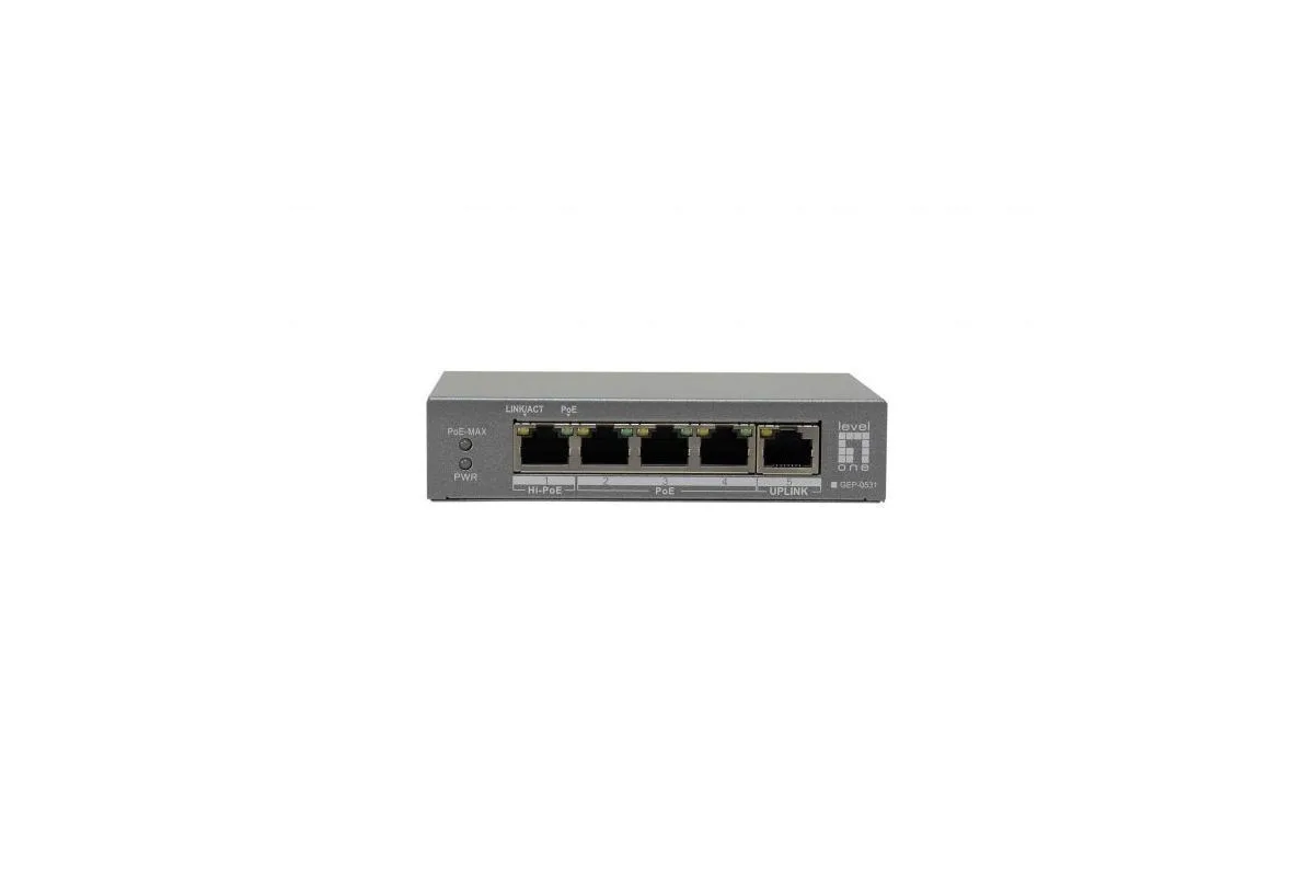 Level One GEP-0531 Unmanaged L2 PoE+ Switch με 5 Θύρες Gigabit (1Gbps) Ethernet και 5 SFP Θύρες Level One GEP-0531 Unmanaged L2 PoE+ Switch με 5 Θύρες Gigabit (1Gbps) Ethernet και 5 SFP Θύρες - Image 1