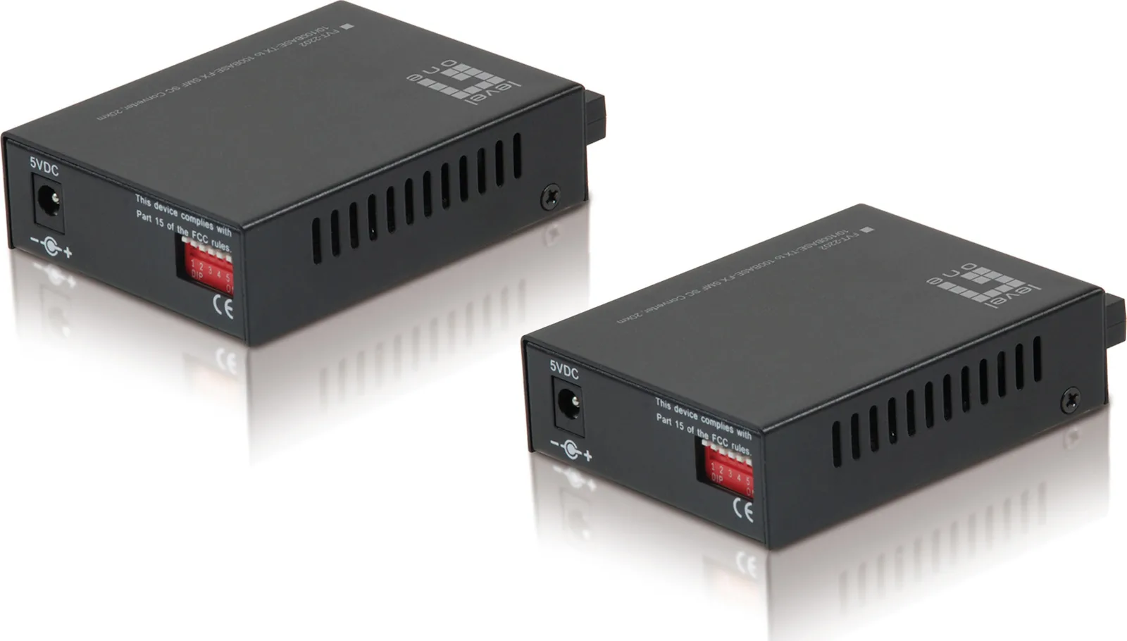 Level One RJ45 to SC BIDI Fast Ethernet Media Converter Set Level One RJ45 to SC BIDI Fast Ethernet Media Converter Set - Image 1