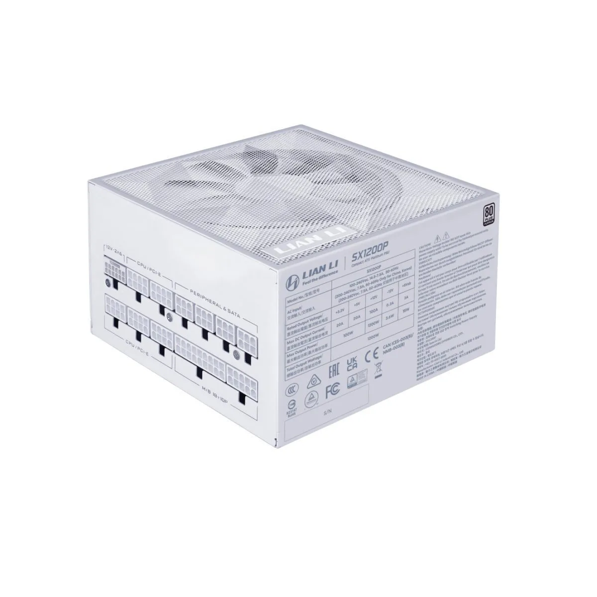 Lian Li SX1200P ATX3.1 1200W Λευκό Τροφοδοτικό Υπολογιστή Full Modular 80 Plus Platinum Lian Li SX1200P ATX3.1 1200W Λευκό Τροφοδοτικό Υπολογιστή Full Modular 80 Plus Platinum - Image 1