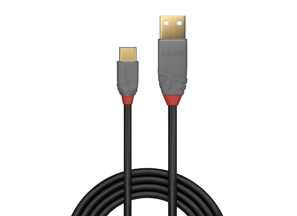 Lindy Anthra Line USB 2.0 Cable USB-C male - USB-A Μαύρο 0.5m 36885 Lindy Anthra Line USB 2.0 Cable USB-C male - USB-A Μαύρο 0.5m 36885 - Image 1