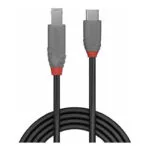 Lindy Anthra Line USB 2.0 Cable USB-C male - USB-B Μαύρο 0.5m 36665