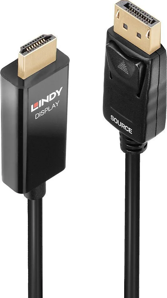 Lindy Cable DisplayPort male - HDMI male 5m Μαύρο (40928) Lindy Cable DisplayPort male - HDMI male 5m Μαύρο (40928) - Image 1