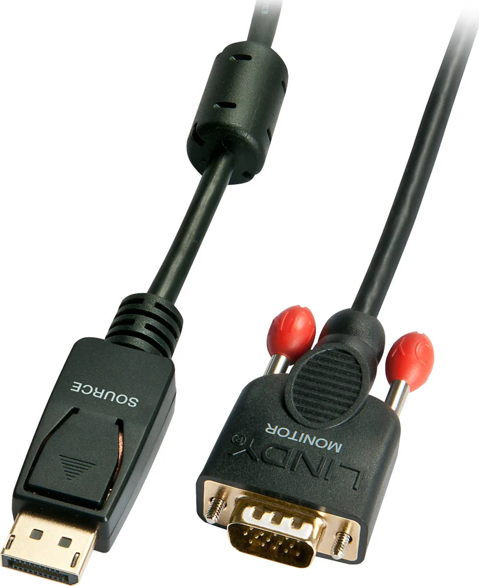 Lindy Cable DisplayPort male - VGA male 3m (41943) Lindy Cable DisplayPort male - VGA male 3m (41943) - Image 1