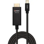 Lindy Cable mini DisplayPort male - HDMI male 3m Μαύρο (40923)