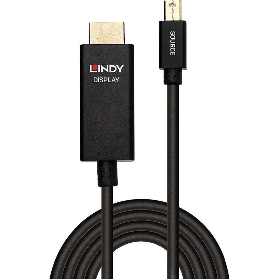 Lindy Cable mini DisplayPort male - HDMI male 3m Μαύρο (40923) Lindy Cable mini DisplayPort male - HDMI male 3m Μαύρο (40923) - Image 1