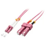 Lindy Καλώδιο Οπτικής Ίνας LC-SC 3m Ροζ 46362