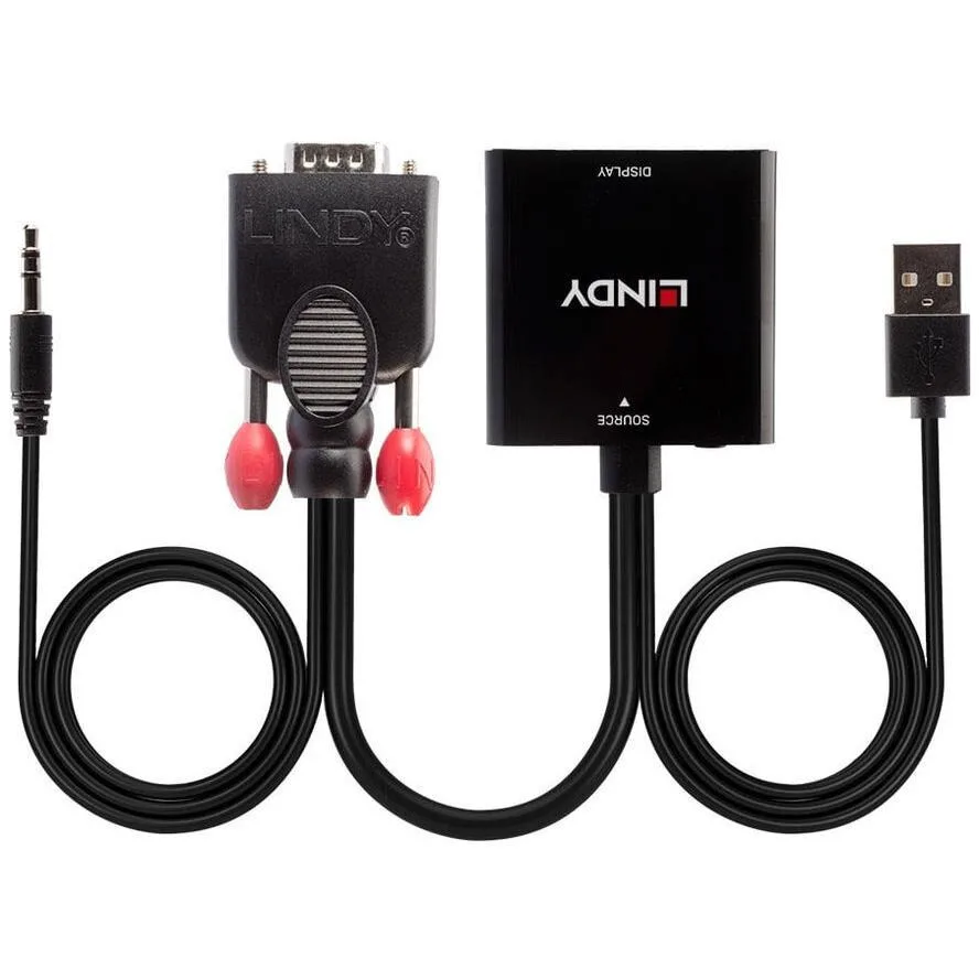 Lindy Μετατροπέας 3.5mm / USB-A / VGA male σε HDMI female 1τμχ 38284 Lindy Μετατροπέας 3.5mm / USB-A / VGA male σε HDMI female 1τμχ 38284 - Image 1