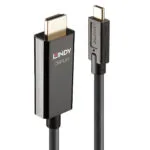 Lindy HDMI 2.0 Premium High Speed 4K 60Hz HDR Cable HDMI male - USB-C male 5m Μαύρο 43315