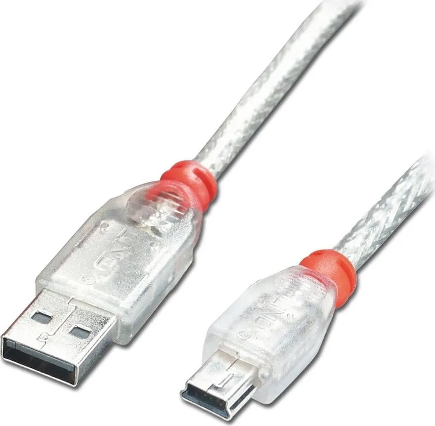 Lindy USB 2.0 Cable USB-A male - mini USB-B male 5m (41785) Lindy USB 2.0 Cable USB-A male - mini USB-B male 5m (41785) - Image 1