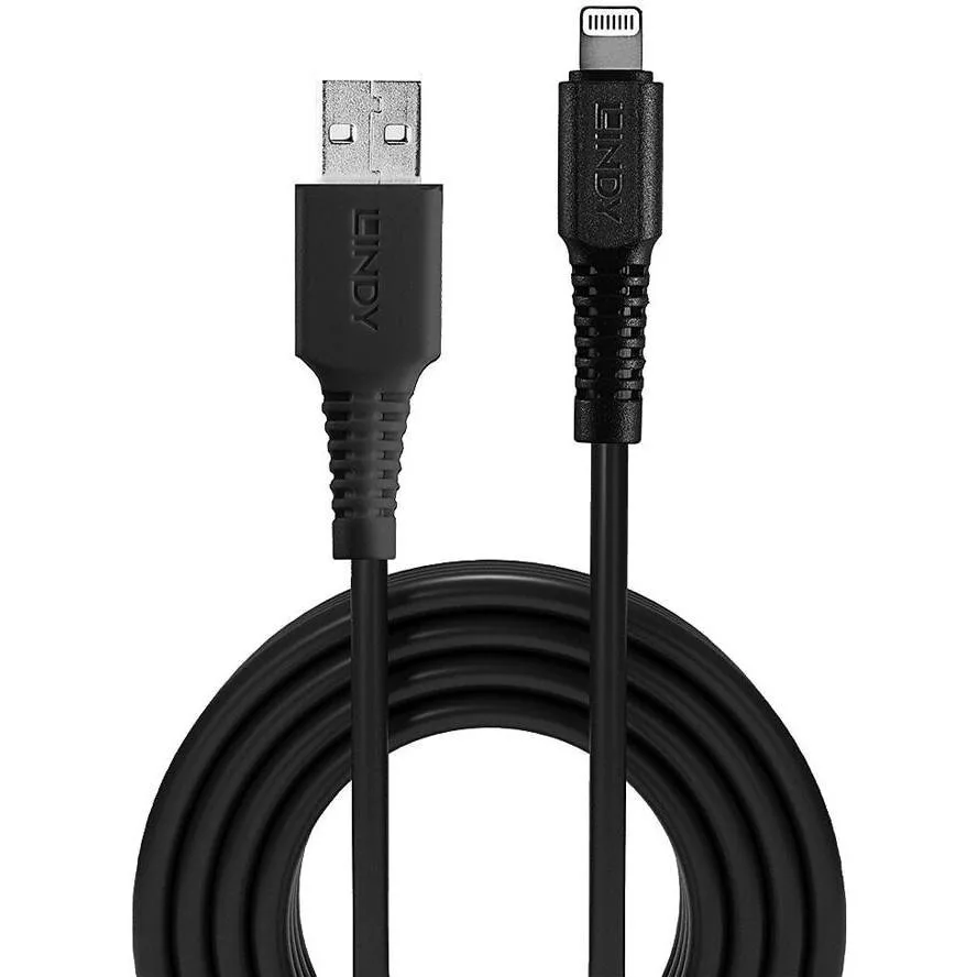 Lindy USB-A to Lightning Cable Μαύρο 3m 31322 Lindy USB-A to Lightning Cable Μαύρο 3m 31322 - Image 1