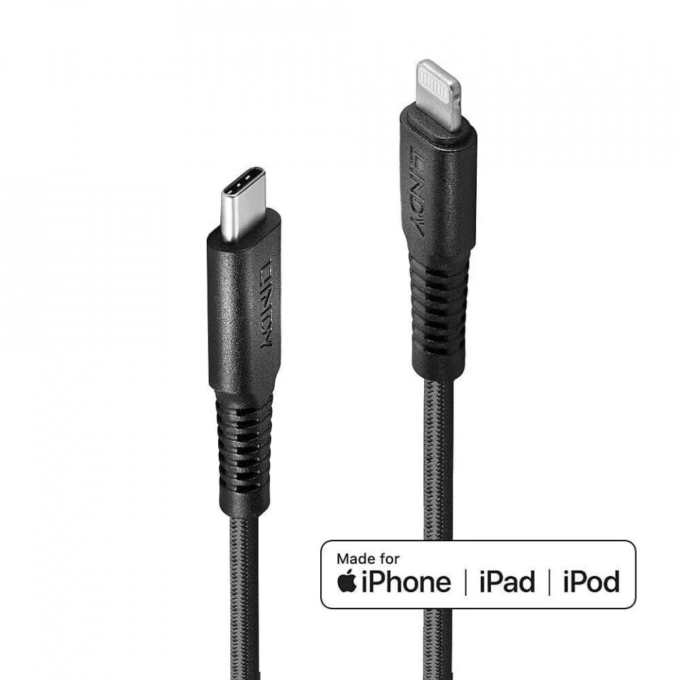 Lindy USB-C to Lightning Cable Μαύρο 3m Lindy USB-C to Lightning Cable Μαύρο 3m - Image 1
