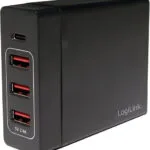 LogiLink Βάση Φόρτισης με 3 Θύρες USB-A και Θύρα USB-C 72W Power Delivery σε Μαύρο χρώμα (PA0122)