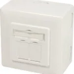 LogiLink Διπλή Εξωτερική Πρίζα Δικτύου RJ45 σε Λευκό Χρώμα NP0124