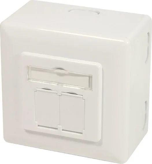LogiLink Διπλή Εξωτερική Πρίζα Δικτύου RJ45 σε Λευκό Χρώμα NP0124 LogiLink Διπλή Εξωτερική Πρίζα Δικτύου RJ45 σε Λευκό Χρώμα NP0124 - Image 1