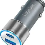 LogiLink Φορτιστής Αυτοκινήτου 36W Γρήγορης Φόρτισης με Θύρες: 1xUSB 1xType-C Γκρι PA0252