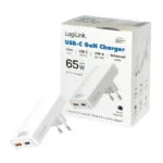 LogiLink Φορτιστής Χωρίς Καλώδιο με 2 Θύρες USB-A 65W Λευκός (PA0368)