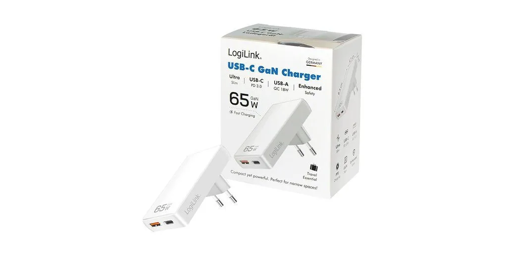 LogiLink Φορτιστής Χωρίς Καλώδιο με 2 Θύρες USB-A 65W Λευκός (PA0368) LogiLink Φορτιστής Χωρίς Καλώδιο με 2 Θύρες USB-A 65W Λευκός (PA0368) - Image 1