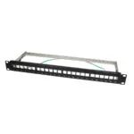 LogiLink Patch Panel Keystone για Rack 1U 19" 24 Θυρών Μαύρο NK4042