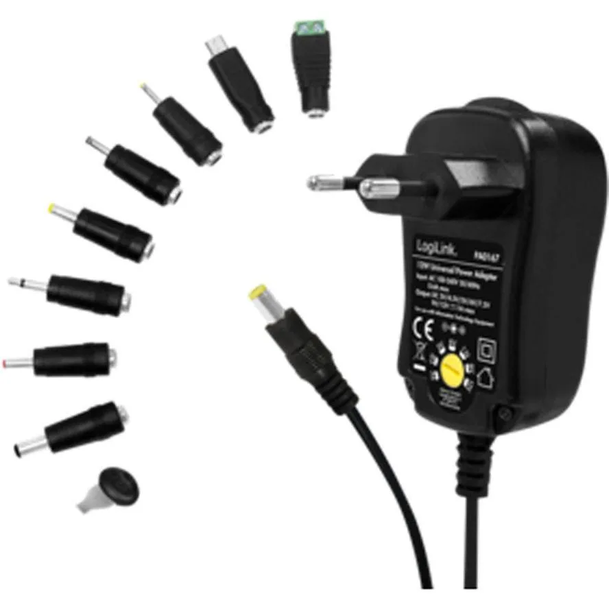 LogiLink Universal Τροφοδοτικό Ρυθμιζόμενης Τάσης 3 έως 12V 1A με Ισχύ 12W με 8 βύσματα (PA0167) LogiLink Universal Τροφοδοτικό Ρυθμιζόμενης Τάσης 3 έως 12V 1A με Ισχύ 12W με 8 βύσματα (PA0167) - Image 1